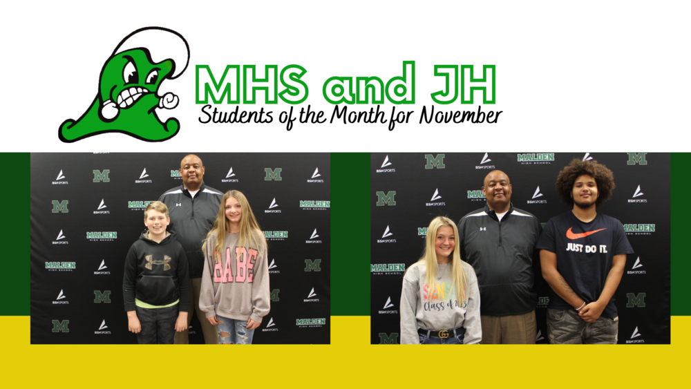 November Students of the Month for JH and HS